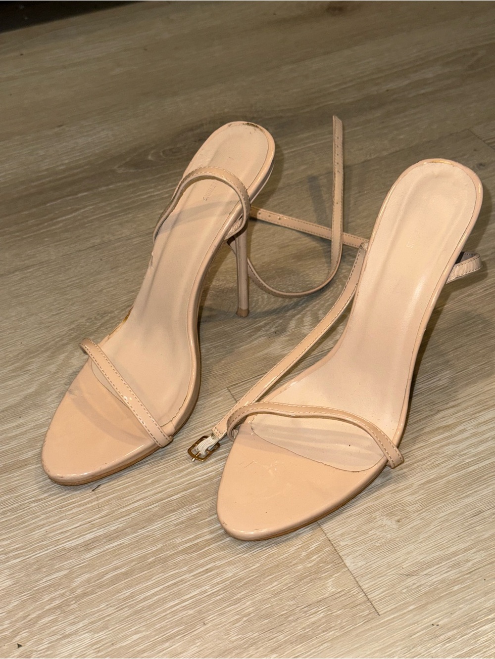 PrettyLittleThing Beige Strappy Stiletto Heels